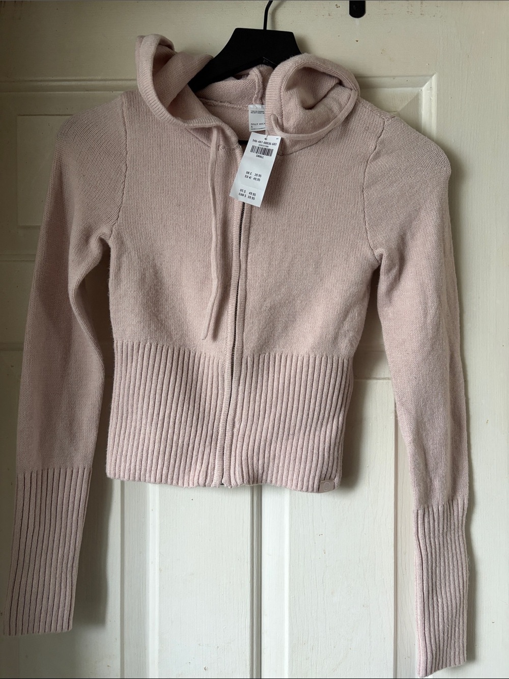 Gilly Hicks Zip-Up Hooded Sweater and Pant Set- Light Blush Pink